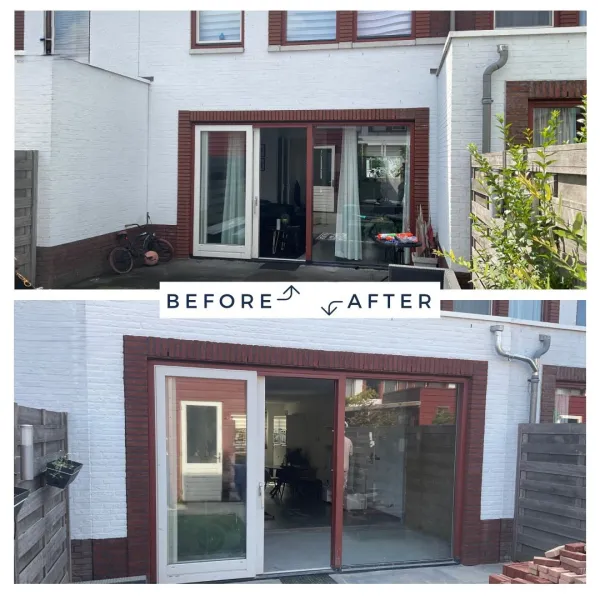 uitbouw met schuifpui tussenwoning